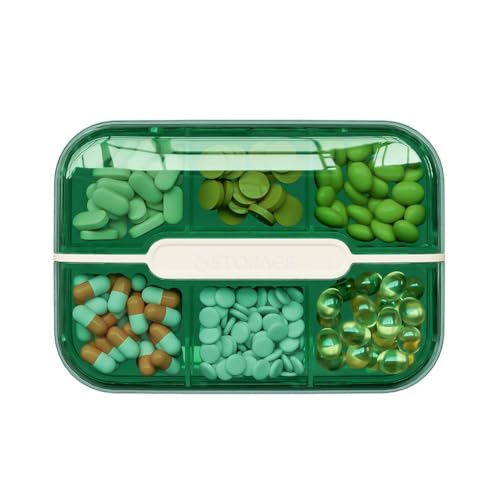 kkiuop Caja de almacenamiento de medicamentos sellada de escritorio con tapa, caja de almacenamiento dividida, multifuncional, B2h7, caja de plástico portátil para medicamentos