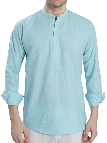 Image of DIVISIVE Men's Slim Fit Full Sleeves Cotton Short Kurta