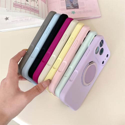 Coque protection silicone iPhone 16 jaune avec support - 5