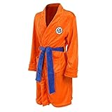 HANHJ Anime Dragon Ball Thermal Flanell Bademantel Son Goku Cosplay Kostüme Morgenmantel Casual Knielang Orange Robe Pyjama Umhang,A-L