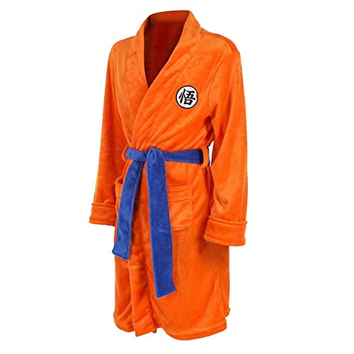 Anime Dragon Ball Thermal Franela Albornoz Son Goku Cosplay Disfraces Bata Casual hasta La Rodilla Bata Naranja Pijama Capa,A-L Cover