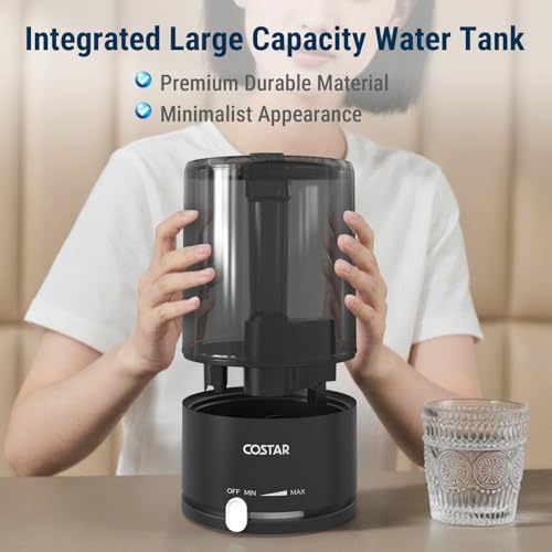 Image of COSTAR Humidifier for Room Moisture with 4.2 Litres Water Tank, Top-Refill Cool Mist Ultrasonic Humidifier for Home Bedroom Whisper-Quiet, Auto-Shut off, Effective Cold & Cough Relief, Black