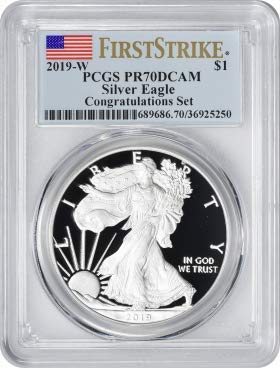 2019 W Silver Eagle 2019-W $1 AMERICAN SILVER EAGLE, PR70DCAM,...