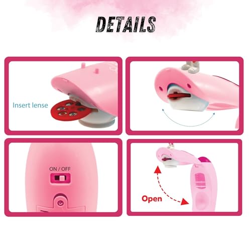 Image of Attractive Space Rocket 1PCS with Light, 3 Latren Astronaut Slides & Water Colors for Kids Smart Projection Drawing Machine Projector for Girls and Boys Birthday Gift for Children(Pink Theme)