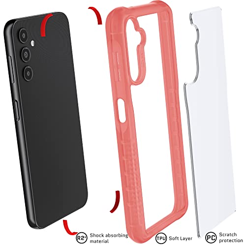 Image of Ghostek COVERT Clear Pink Samsung Galaxy A14 Case for Women Premium Protective Cover Screen and Camera Lens Protection Heavy Duty Shockproof Bumper Designed for 2023 Samsung Galaxy A14 (6.6 IN) (Pink)