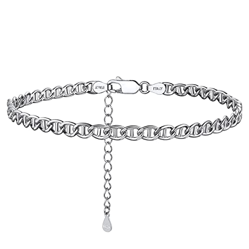 PROSTEEL-US PROSILVER 925 Sterling Silver Ankle Bracelets For Women, Stylish Chain Anklets, Summer Beach Jewelry, 8.6-10.6 Inch Adjustable, Come with Box
