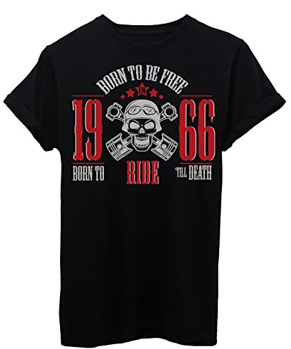 IMage T-Shirt Compleanno Nato nel 1966 Biker Fino