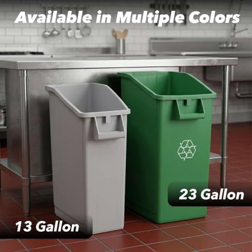 Caneca de basura rectangular negra de 23 gal miniatura 4