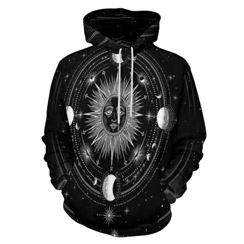 Sweat-shirt imprimé 3D ciel étoilé et soleil ultra réaliste