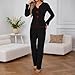 Rtdyvyuhb Pajama Sets For Women 2 Piece Long Sleeve Lounge Set Sleepwear Soft Pjs Sets Casual Fashion Breathable Loungewear Black