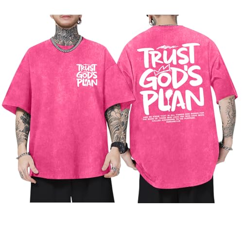 Image of BINTEHGS God Christian T Shirts for Men Jesus Faith Shirt Acid Wash Oversized Tees Bible Verse Graphic Vintage Tshirt