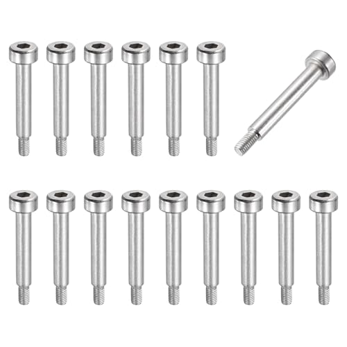 MECCANIXITY 16 Pcs 304 Stainless Steel Shoulder Bolt 4mm Shoulder Dia 14mm Shoulder Length M3x0.5 Thread Hex Socket Shoulder Bolts for Hydraulic Injection Molding Machinery Industries