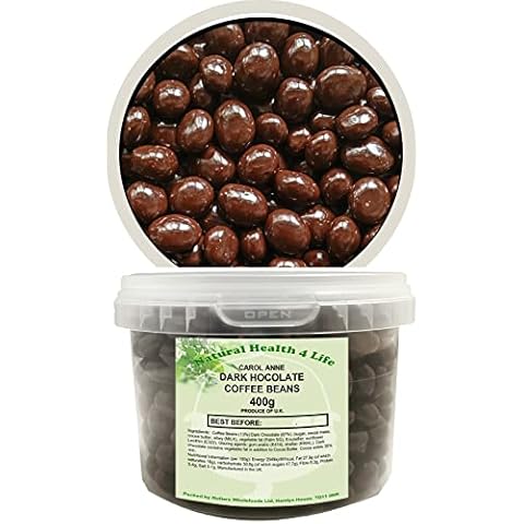 Carol Anne Dark Chocolate Covered Coffee Beans 400g in Storage tub Cover