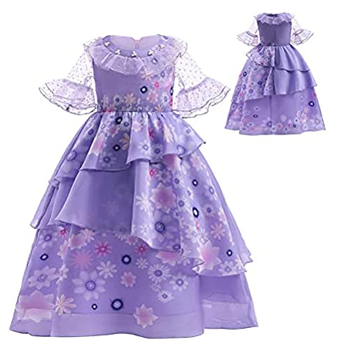 Kids Mirabel Costume Isabela Madrigal Dress Princess Dress Up Clothes Halloween Cosplay Outfits