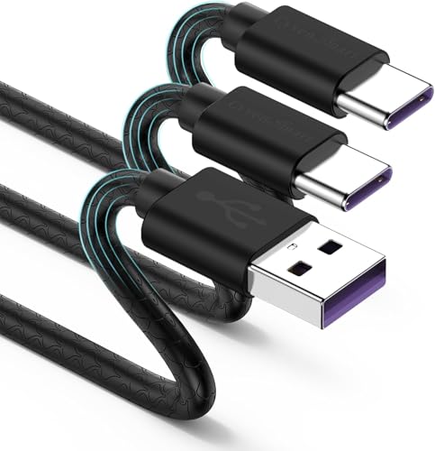 [2Pack 10ft] Cable Compatible with iPhone 15 Pro, USB C Type Cable,USB A to Type C Compatible with Samsung Galaxy S9 S10 S8 Plus-Black