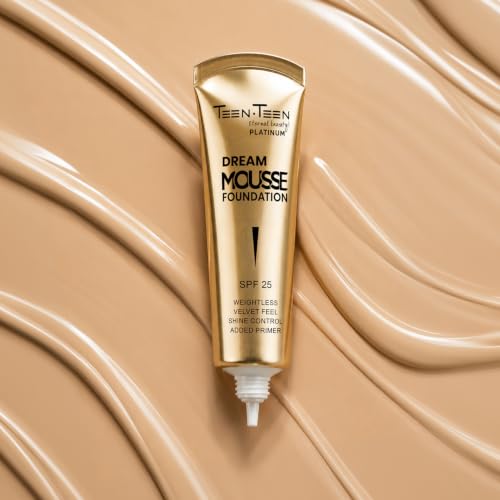 Image of TEEN TEEN Dream Mousse Foundation | Lightweight Velvet Finish with SPF 25 | Shine Control, Added Primer, Smooth Blendable Texture, Natural-Beige, 30ml