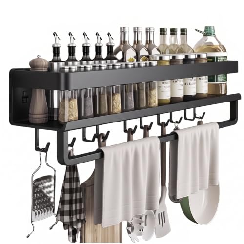 Image of Supvox 23.6 inch Wall Mount Carbon Steel Spice Rack Organizer