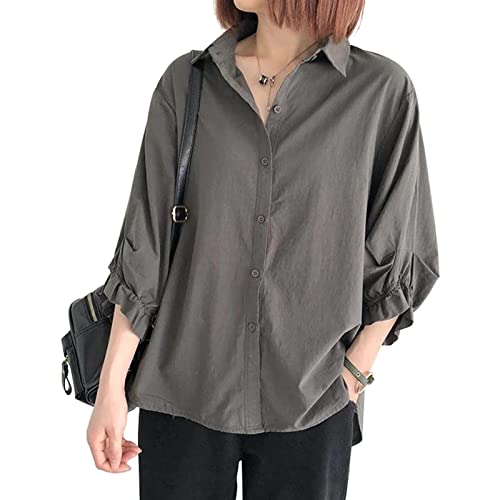 [xppe] リネンシャツ シャツ レディース ゆったり 長袖 大きいサイズ 綿麻 tシャツ 無地 体型カバー お洒落 普段着 カジュアル ファッション カジュアル ファッション 通勤 綿麻 春 夏 秋 薄手 通気