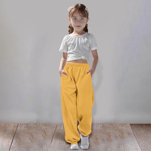 Girls Sweatpants Athletic Joggers with Drawstring Waist and Pockets Great for Teen Girls White Sweatpants 2025 Winter3