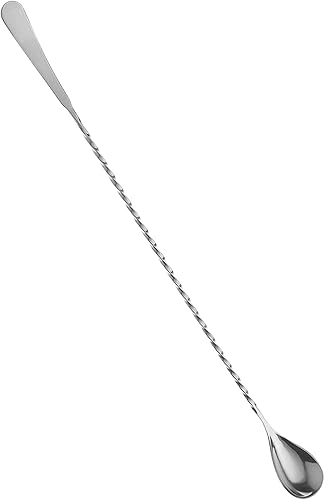 Miniatura 7 de Cuchara agitadora de barra estándar de 13 pulgadas, cuchara de cóctel de cuerpo en espiral de acero inoxidable con mango largo, cuchara mezcladora
