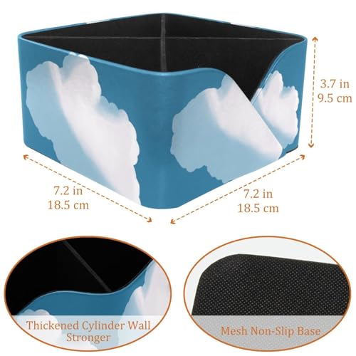 Porte-stylos rectangulaire Nuages Blancs pour papeterie et maquillage