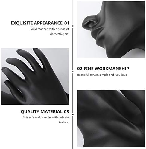 Holibanna Black Resin Pendant Earring Chain Display Mannequin Stand Display Bust Holder Organizer Hand Jewelry Bracelet Necklace Ring Display Rack Home Desktop Decoration Gift