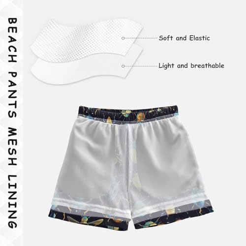 Pigsaly Boys Swim Trunks Dark Green Beetles Boys Board Shorts Swimsuit Swimwear Summer Bathing Suit 4T4