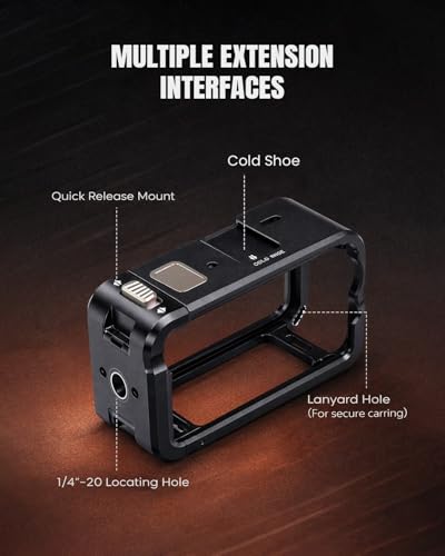 Accessoires DJI Action 6 cage aluminium avec vis un quart et support sabot de flash - 5
