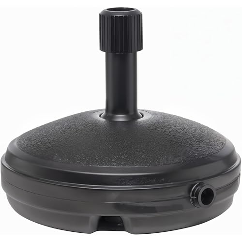 AXXTAN 7L Parasol Base Heavy Duty Water-Filled Umbrella Stand Holder Round - Plastic Parasol Base for Garden & Patio - Parasol Stands & Bases for Outdoor Decor Use (Black)