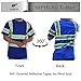 sesafety High Visibility Shirts for Men Class 3 Hi Vis Reflective Construction Shirts for Men with Pocket Safety T Shirt for Mens Work Shirt for Mens Short Sleeve Blue Yellow Strips 2XL