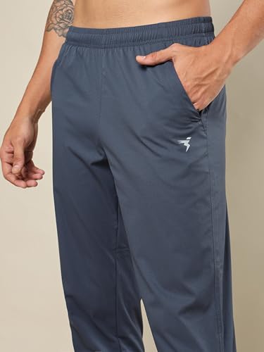 Image of TECHNOSPORT Men Mid Rise Regular Fit Solid Stretchable Joggers, Techno Dry for Regular Use and Sports