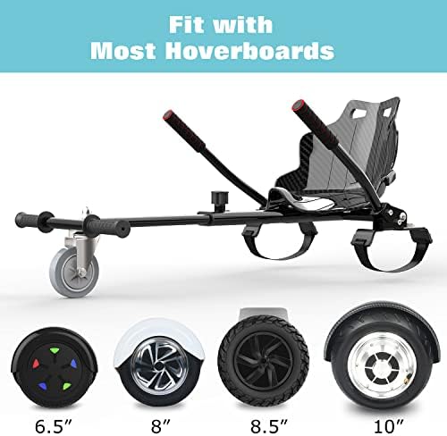 EVERCROSS Hoverboard Go Cart, Hoverboard Seat Attchment with Adjustable Frame Length for 6.5" 8" 10" Hoverboard, Suitable for Kids & Adults