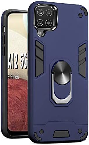 Samsung galaxy A12 5G Phone Case,Folmecket 360 Degree Rotating Metal Ring Shock Absorption Reinforced Corner TPU for Galaxy A12 5G 6.5" Wine red