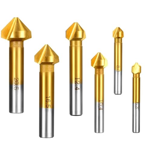 6 * 90 Degree HSS Chamfer Cutter Bit Chamfering Countersink Drill Parts