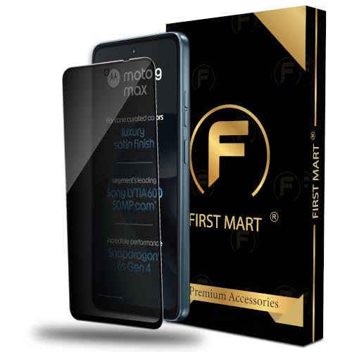 Image of FIRST MART Privacy Tempered Glass for Motorola G Max | Anti-Spy Screen Protector, Edge-to-Edge 9H Scratch Protection, Case-Friendly, Bubble-Free | Pack of 1