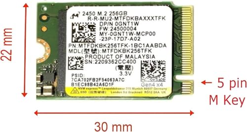 Image of OEM Micron 256GB M.2 PCI-e NVME SSD Internal Solid State Drive 30mm 2230 Form Factor M Key Steam Deck