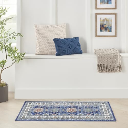 Tapete decorativo azul 1'10" x 5' Runner miniatura 2