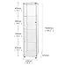 FANYUSHOW Glass-Door Cabinet, 4-Shelf Glass Display Cabinet，White