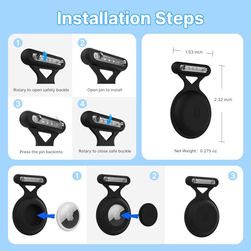 Image of ZORBES 2Pcs AirTag Holder,Waterproof Silicone Airtag Holder with Pin Brooch,Kids Airtag Case GPS Tracker Case Compatible with Apple for Kids Pets Elders Clothing Bag No Air-Tag Included