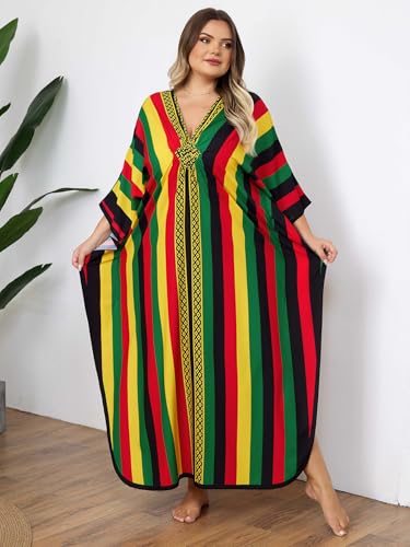 Image of Kaftan Dress for Women - Plus Size Caftan Maxi Beach Dress Moo Moos Loungewear, Swimsuit Cover Up for Beach, Pool or Vacation