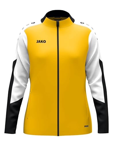 JAKO Damen Polyesterjacke Dynamic, gelb/weiß/schwarz, XL – Ansicht 1