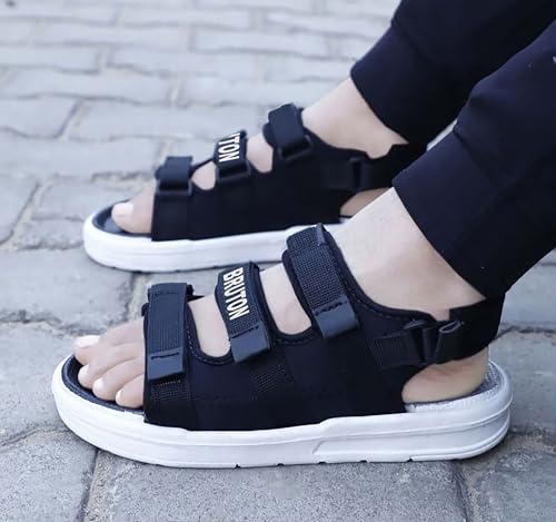 BRUTON Store BRUTON Men's 102 Black & White Four Straps Support with - Image 3