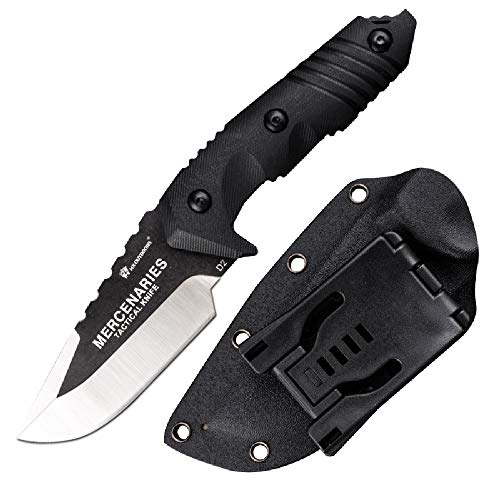Zymise HX outdoors - Fixed Blade Tactical Knives with Sheath,Tanto Blade Outdoor Survival Knife,Special Forces Tactical Knife,Ergonomics G10 Anti-skidding Handle (Warrior)