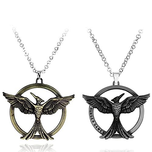 The Hunger Games Mockingjay Collier stéréoscopique en métal Vintage Bijoux creux Pendentif