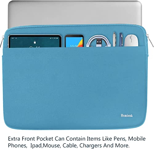 Image of 14 inch Laptop Sleeve, Shockproof Protective Notebook Cover Bag with Accessory Pocket, Durable Carrying Laptop Case Compatible for MacBook HP Lenovo Dell Asus Acer, Sky Blue