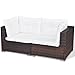 vidaXL Conjunto de Muebles de Jardín 5 Piezas Ratán Sintético Marrón Juego...