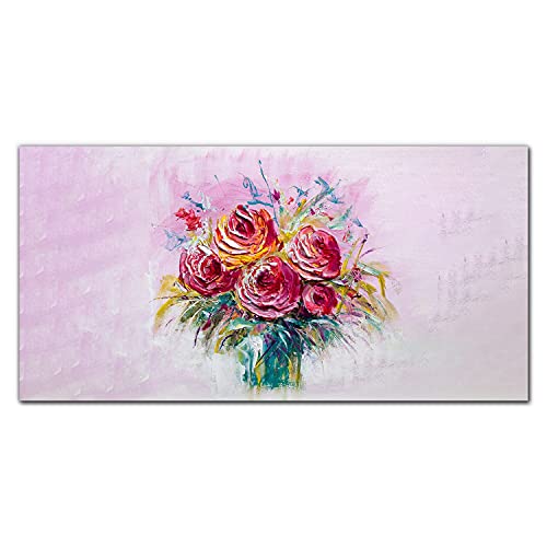 Décoration murale fleurs 100x50cm : illuminez votre salon avec ce verre acrylique