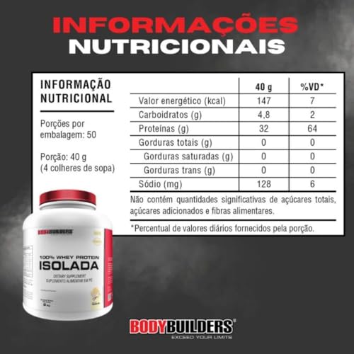 Whey Protein 100% Isolada Baunilha 2kg - Bodybuilders