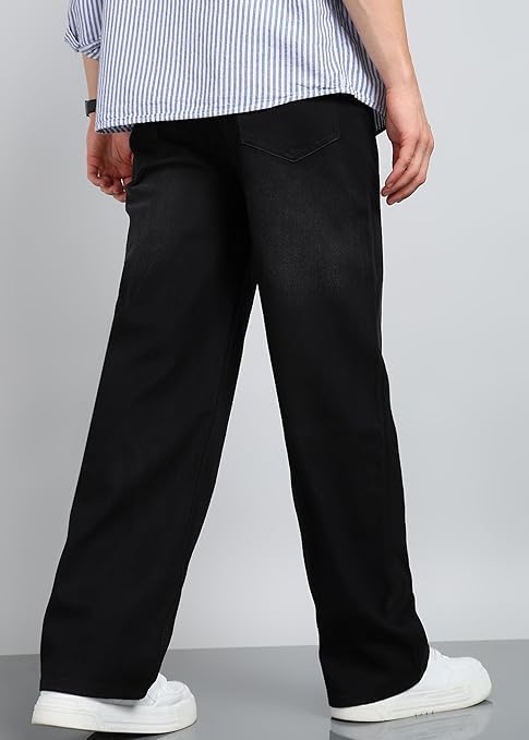 Image of JAAR Men's Baggy Jeans - Relaxed Fit Streetwear Denim Pants | Oversized Wide-Leg Mid Rise Jeans