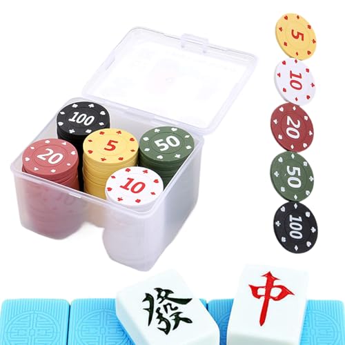 Fichas de póquer con números, suministros de juego numerados con funda, fichas de póquer pequeñas, para exhibición de viajes en casa, torneos, fiestas, vacaciones, cumpleaños, oficinas, habitación